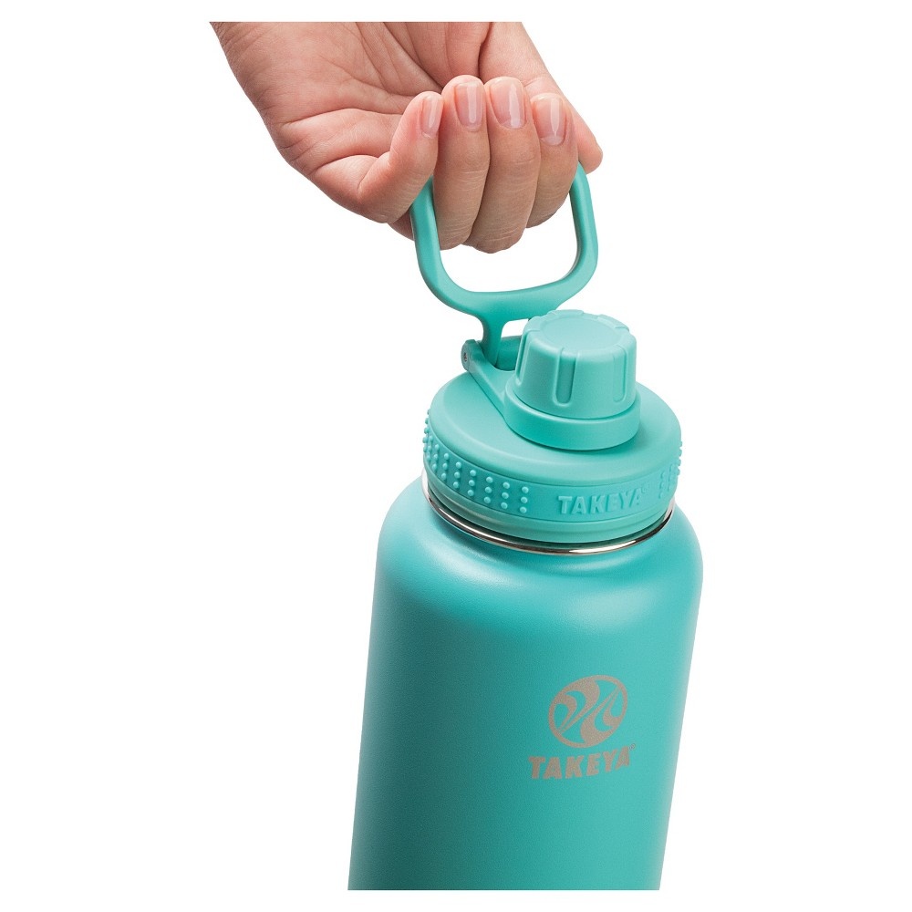 slide 5 of 5, Takeya Actives Insulated Stainless Steel Water Bottle with Insulated Spout Lid - Teal Blue, 32 oz