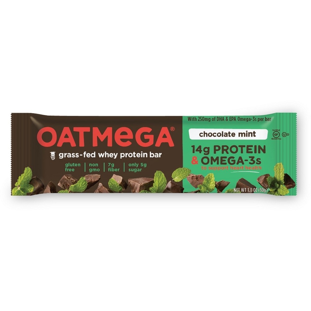 slide 2 of 2, Oatmega Omega-3 Protein Bar - Chocolate Mint Chip, 4 ct; 1.8 oz