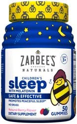Zarbee's Naturals Children's Sleep with Melatonin, Natural Berry, 50 Gummies