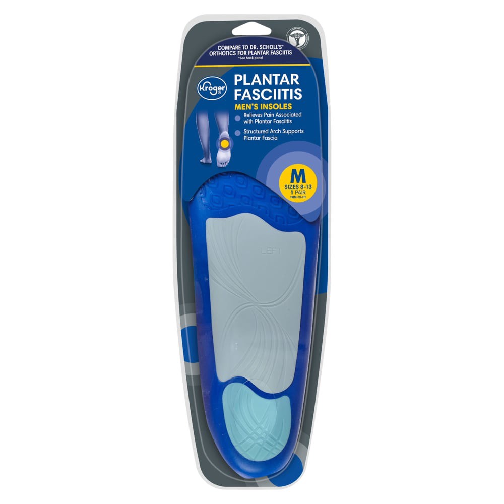 slide 1 of 2, Kroger Plantar Fasciitis Men's Insoles Pair, 8 ct 13