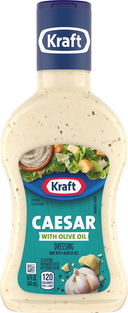 slide 7 of 14, Kraft Caesar Salad Dressing with Olive Oil, 14 fl oz Bottle, 14 fl oz