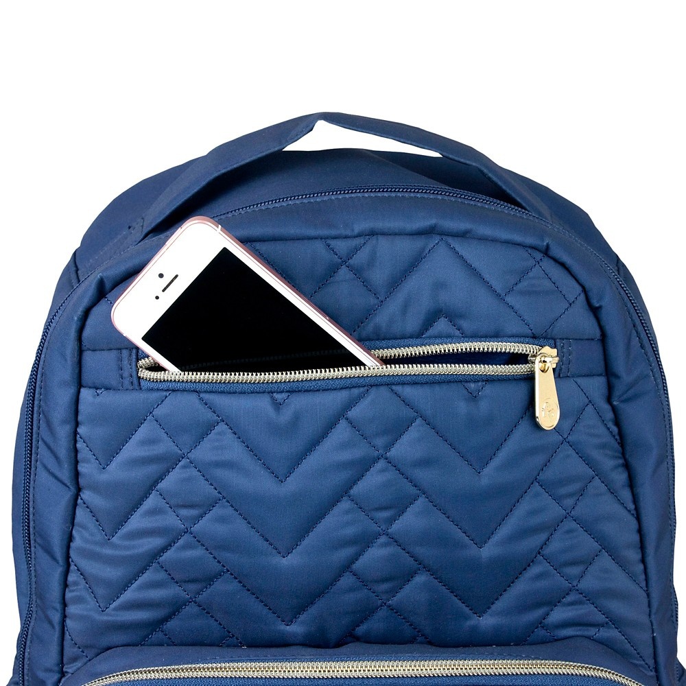 slide 2 of 5, Fisher-Price Classic Quilted Backpack Navy, 1 ct