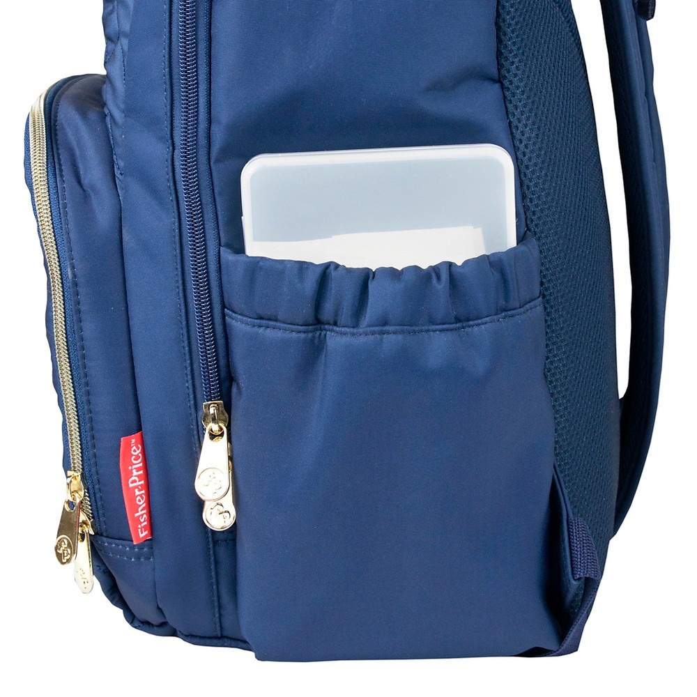 slide 4 of 5, Fisher-Price Classic Quilted Backpack Navy, 1 ct