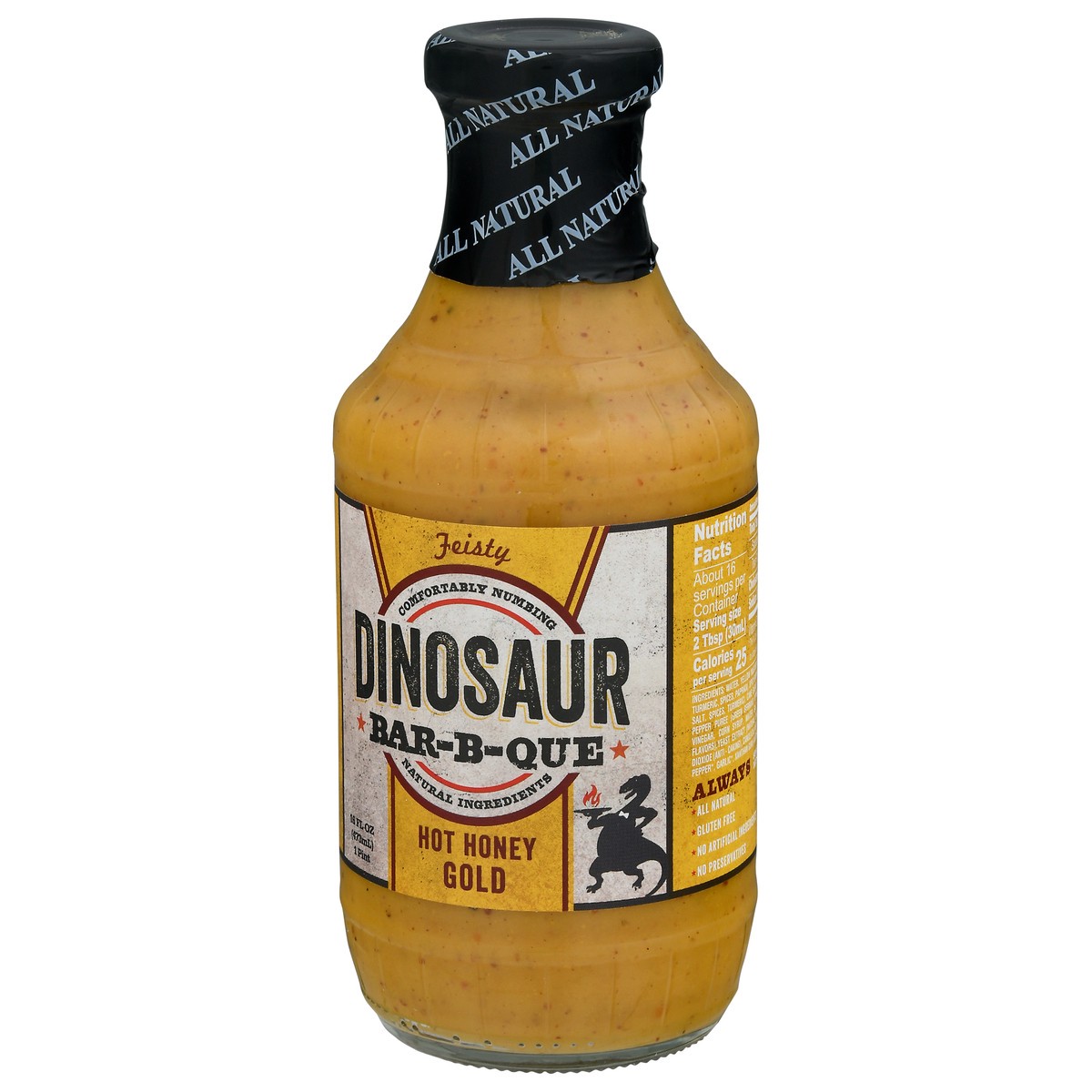 slide 7 of 12, Dinosaur Bar-B-Que Dinosaur Hot Honey Gol, 16 fl oz