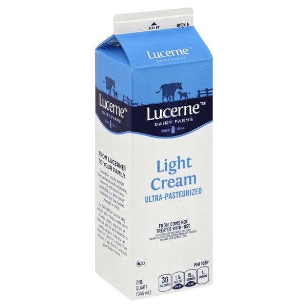 slide 1 of 1, Lucerne Dairy Farms Dairy Farms Ultra-pasteurized Light Table Cream,