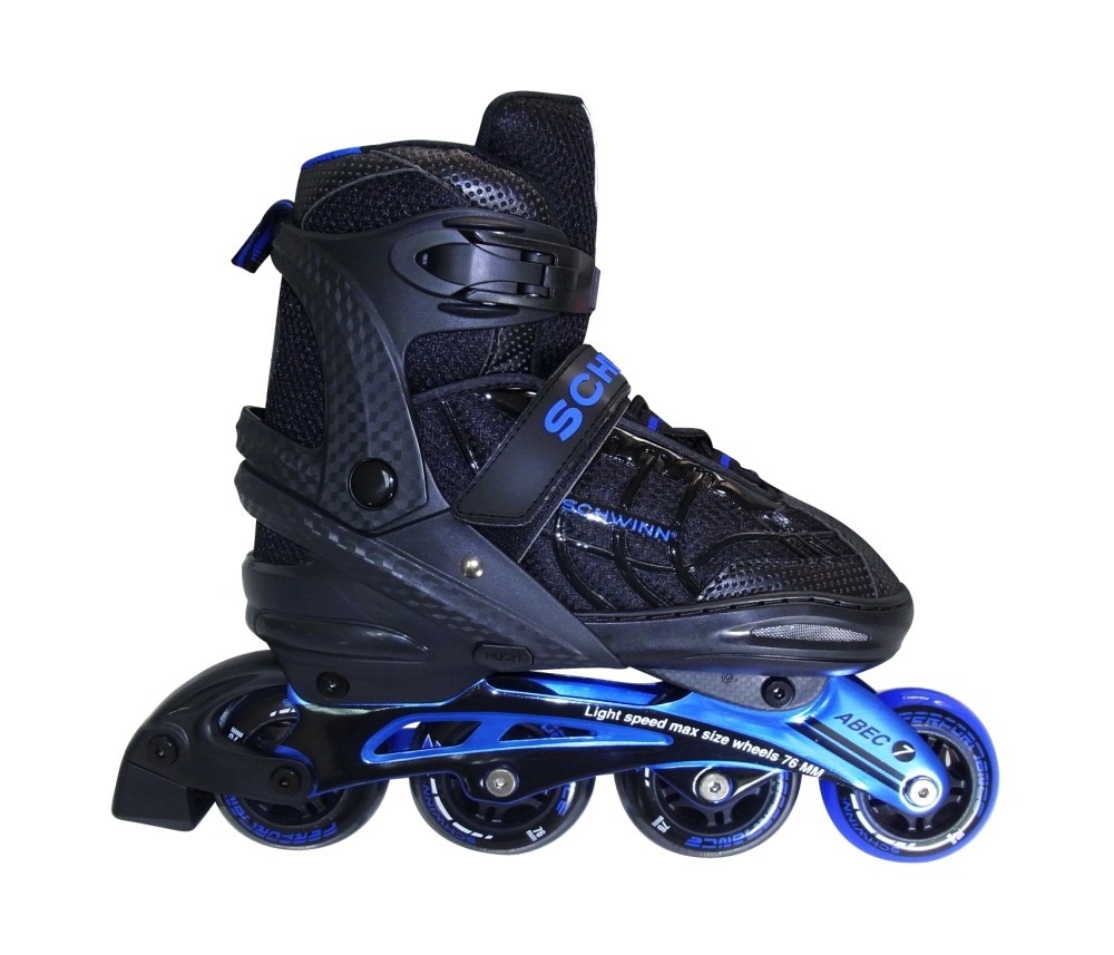 slide 2 of 5, Schwinn Unisex Adult Adjustable Inline Skate (8-9.5) - Black/Blue, 1 ct