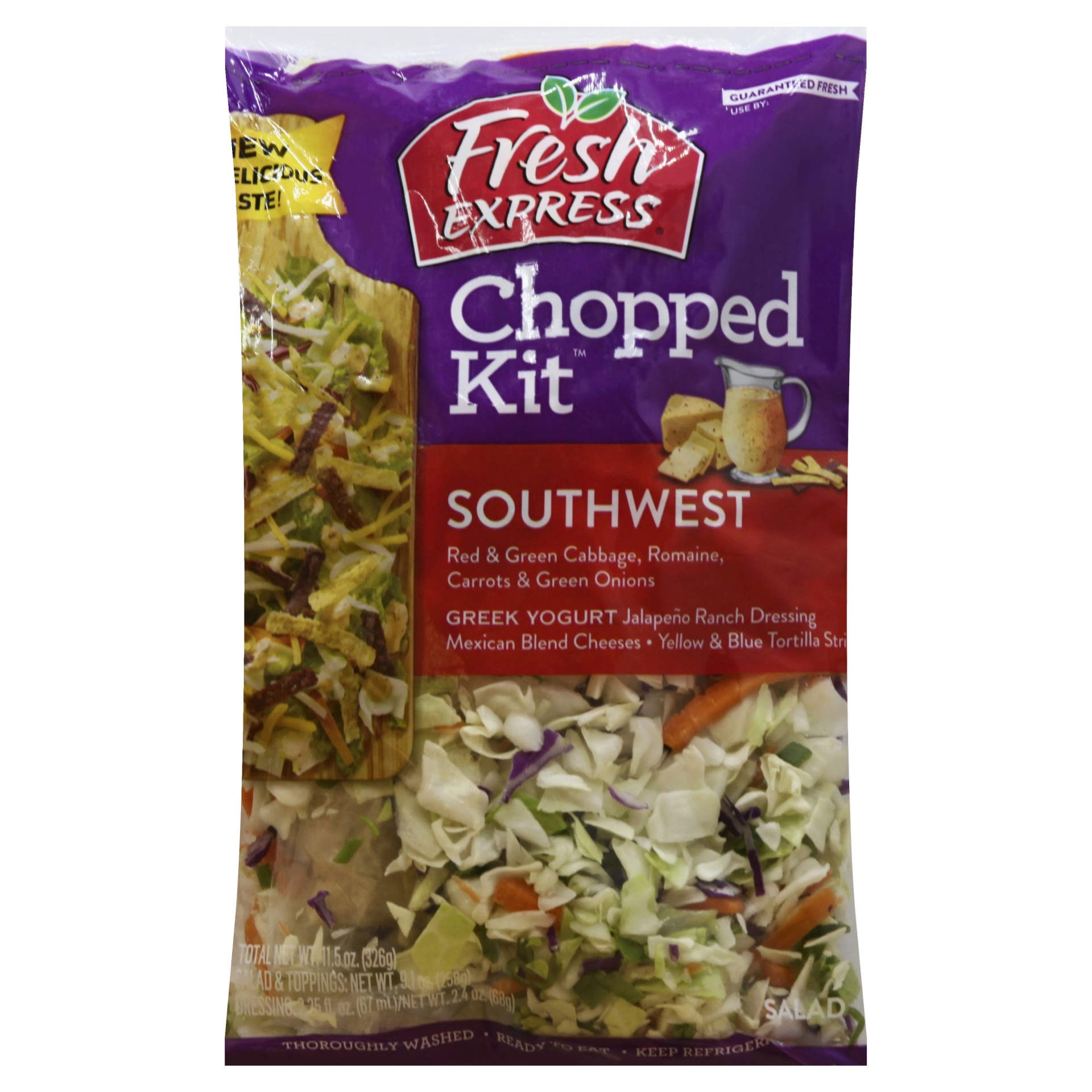 slide 1 of 3, Fresh Express Southwest Chopped Salad Kit, 11.4 oz