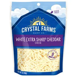 Crystal Farms Shredded White Extra Sharp Cheddar Cheese, 7 oz