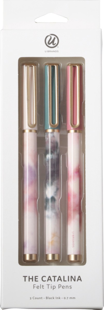 slide 7 of 8, U Brands The Catalina Black Ink Felt Tip Pens 3 Count, 3 ct