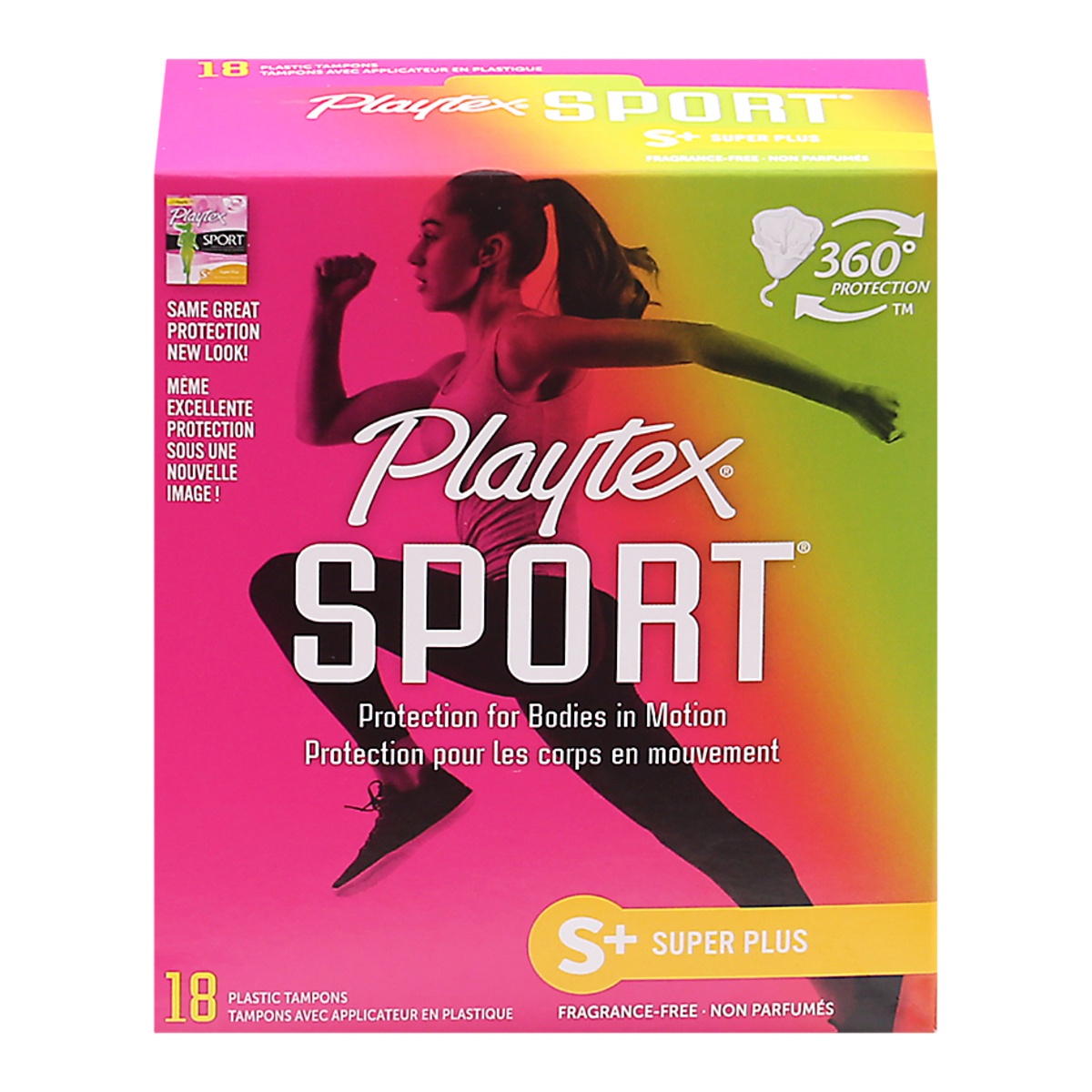 slide 1 of 9, Playtex Sport Plastic Tampons Unscented Super Plus Absorbency - 18 Count, 18 ct