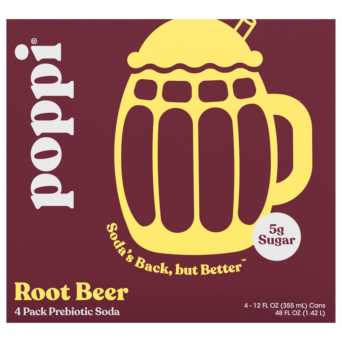 slide 1 of 10, Poppi Soda, Prebiotic, Root Beer, 4 ct