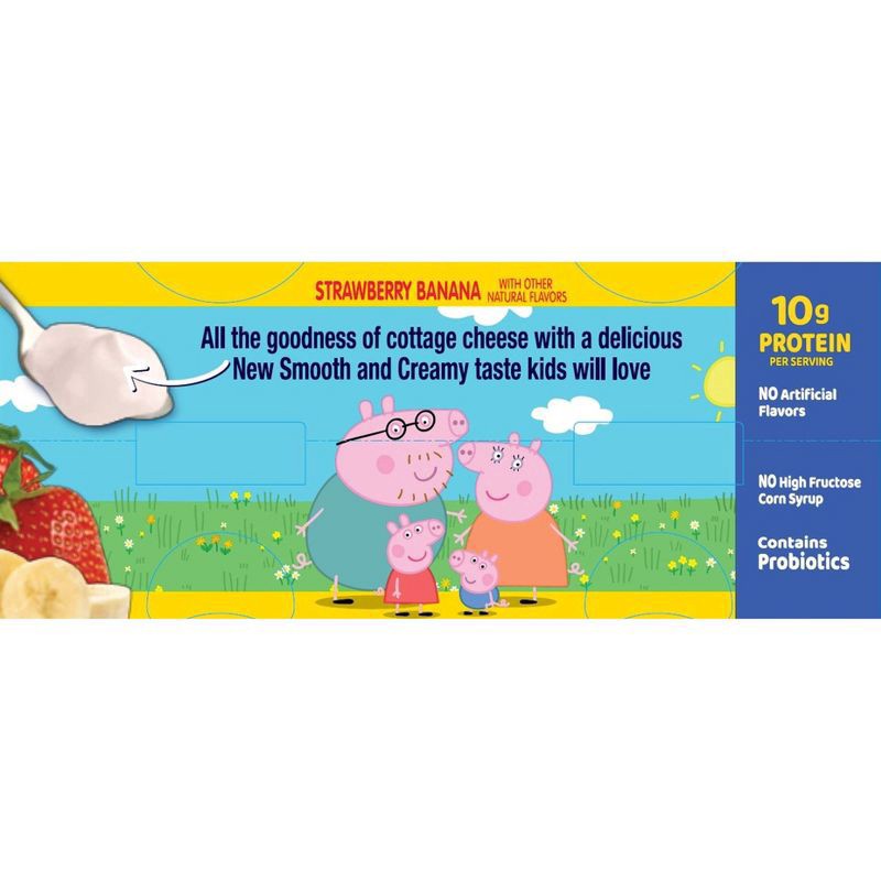 slide 3 of 3, Kemps Strawberry Banana Peppa Pig Cottage Cheese - 16oz/4ct, 4 ct; 16 oz