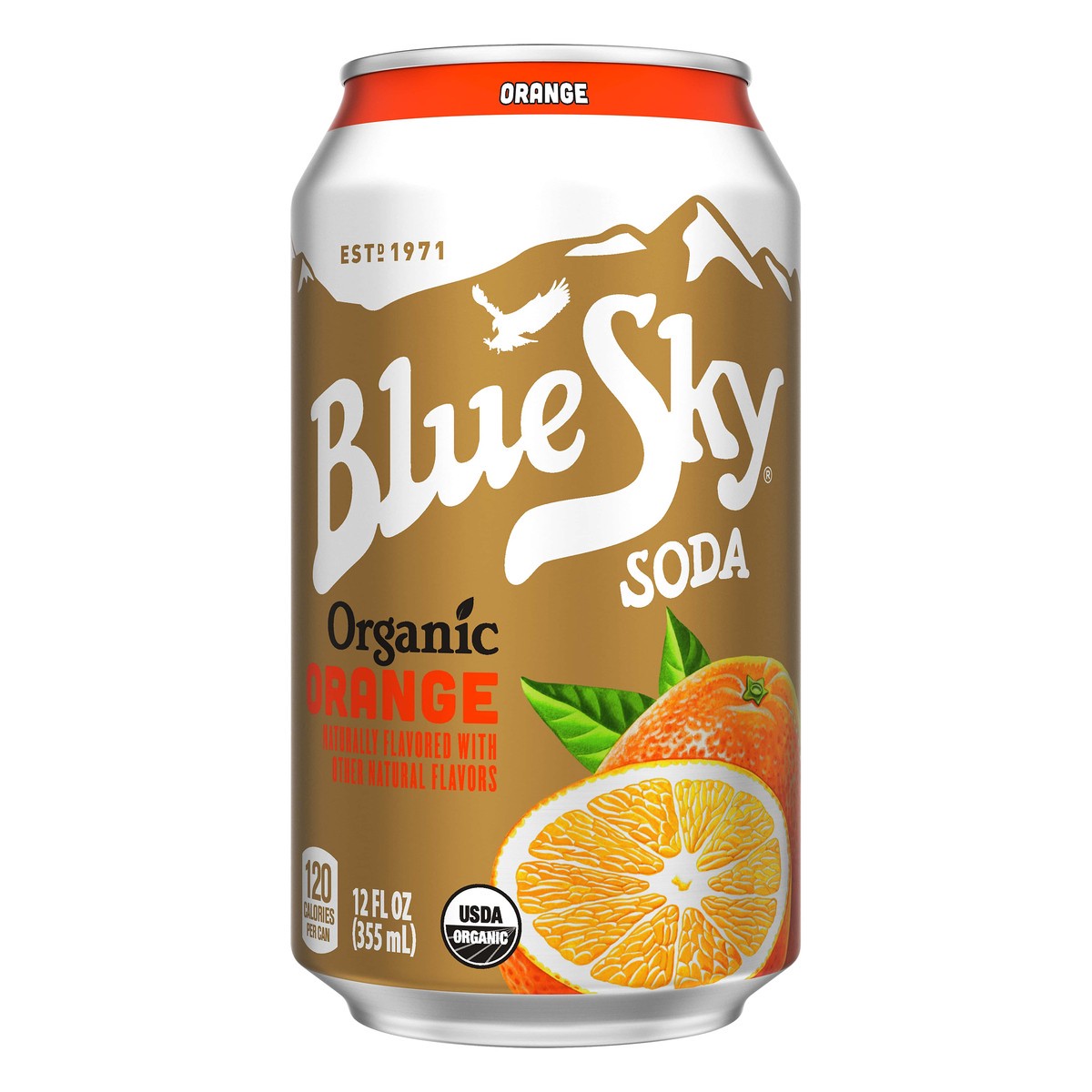 slide 1 of 8, Blue Sky Organic Orange Soda, 1 ct