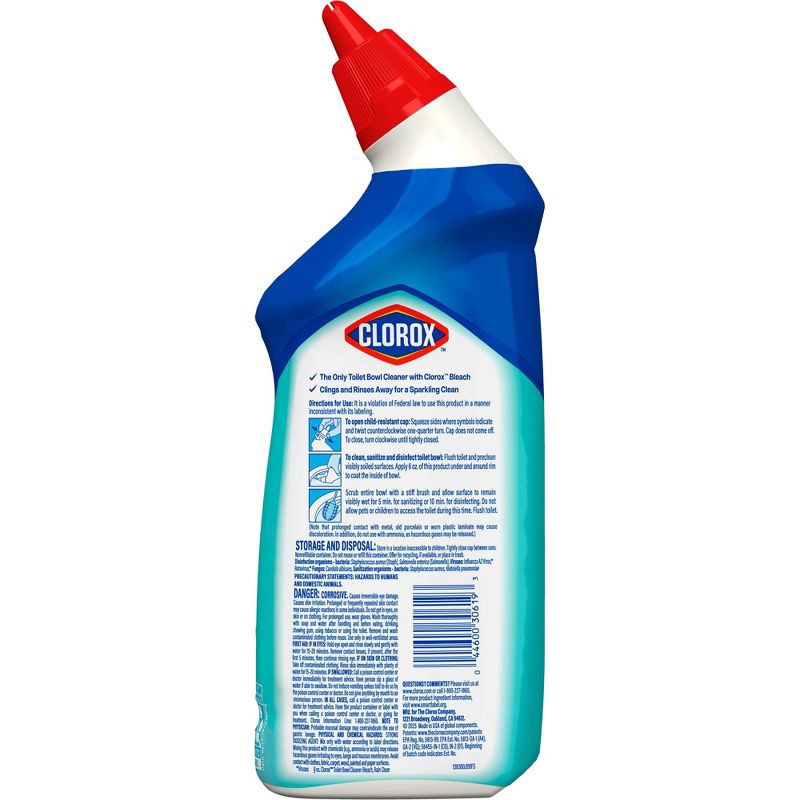 slide 13 of 17, Clorox Ocean Mist Toilet Bowl Cleaner Clinging Bleach Gel - 24 fl oz/1ct, 24 fl oz, 1 ct