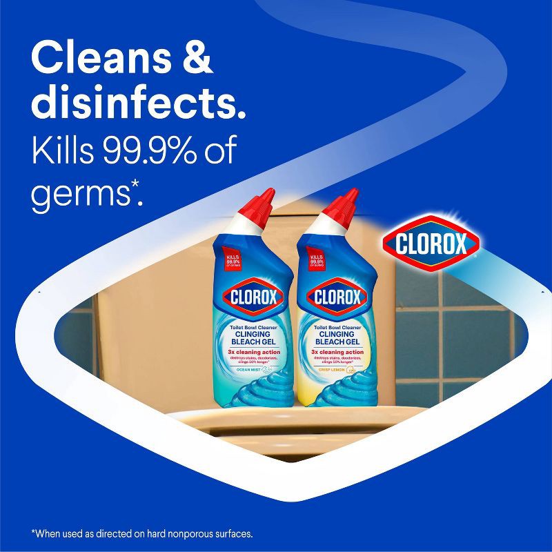 slide 5 of 17, Clorox Ocean Mist Toilet Bowl Cleaner Clinging Bleach Gel - 24 fl oz/1ct, 24 fl oz, 1 ct