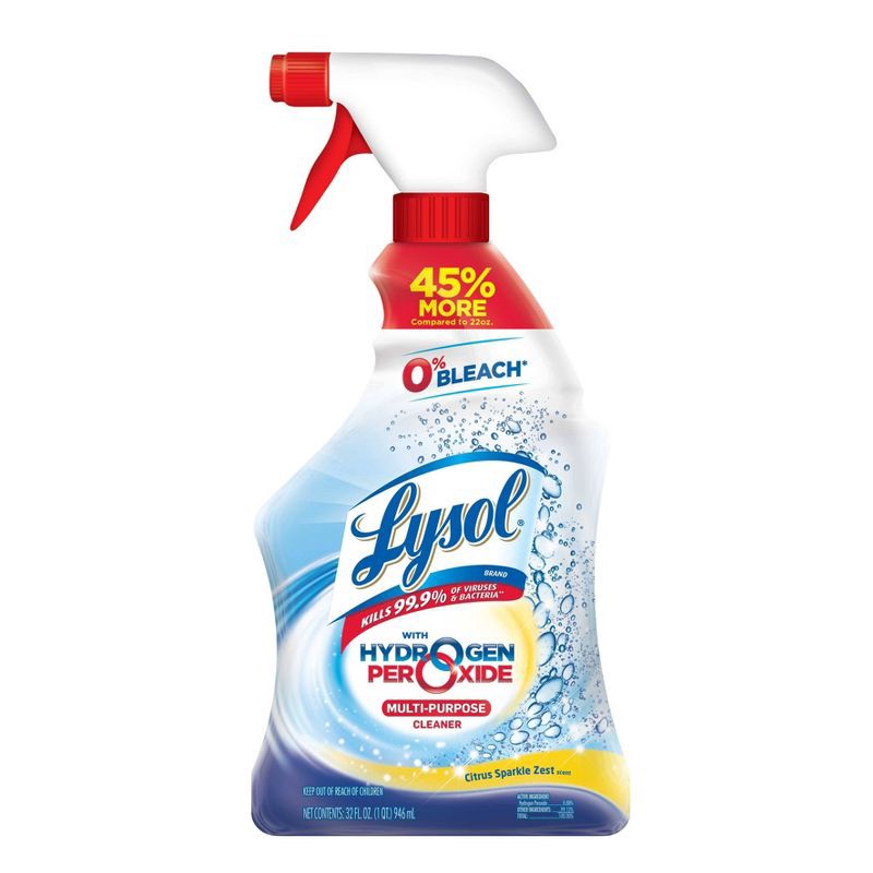 slide 1 of 8, Lysol Power and Free Multi-Purpose Citrus Sparkle Cleaner Spray - 32 fl oz, 32 fl oz