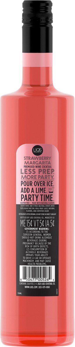 slide 4 of 4, LIQS Strawberry Margarita Ready to Drink Cocktail, 750 ml