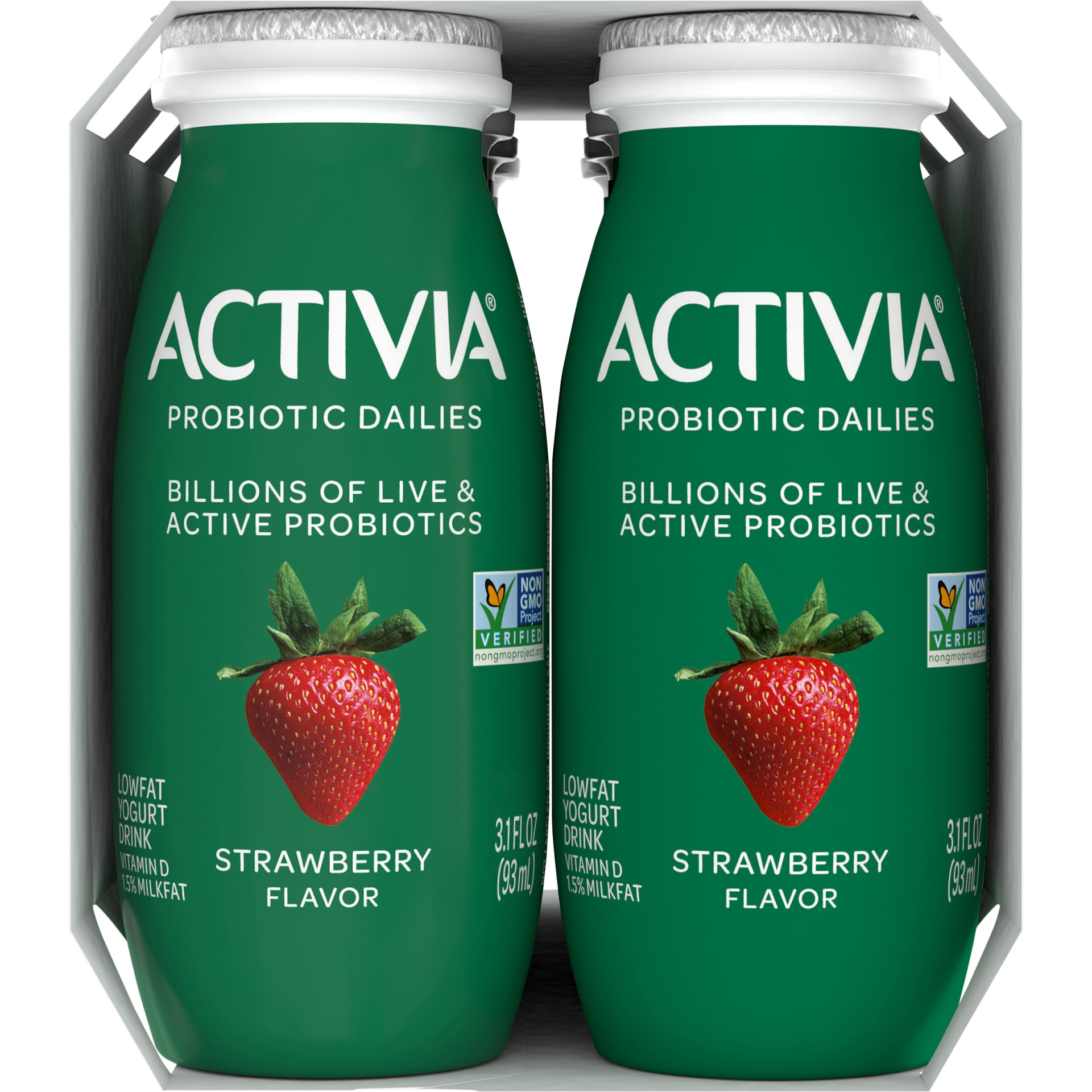 slide 5 of 8, Activia Probiotic Dailies Yogurt Strawberry Yogurt Drink, 8 ct; 3.1 fl oz