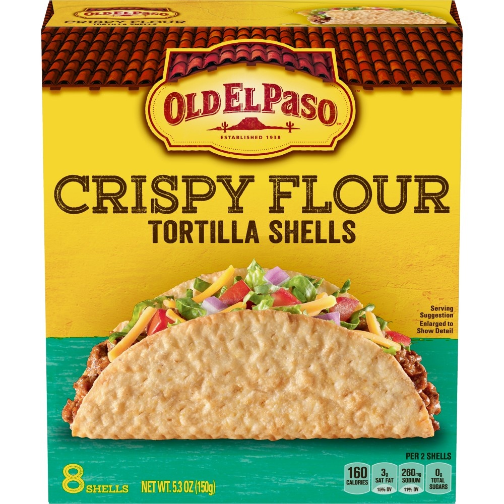 slide 3 of 3, Old El Paso Crispy Flour Tortilla Shells, 8 ct; 5.3 oz