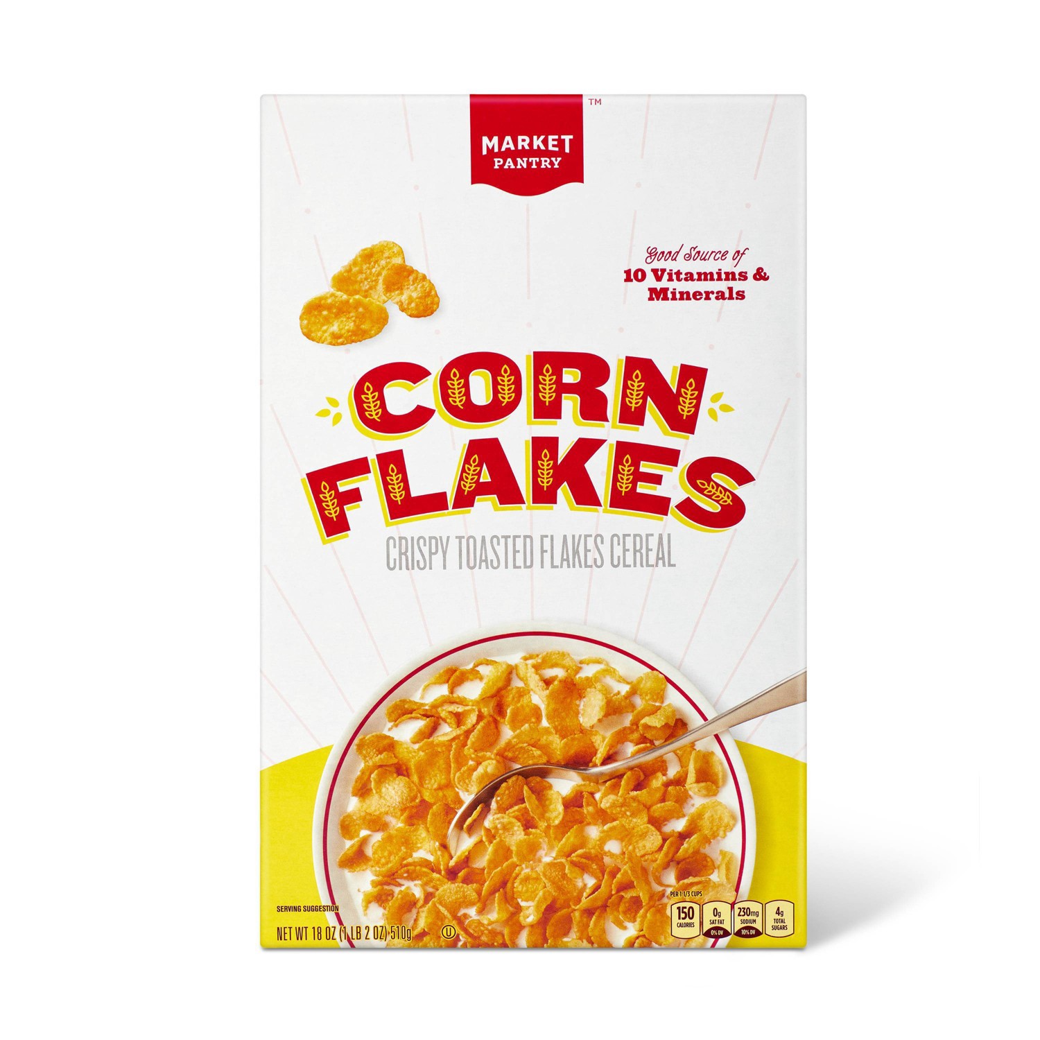 slide 1 of 1, Corn Flakes Breakfast Cereal - 18oz - Market Pantry, 18 oz