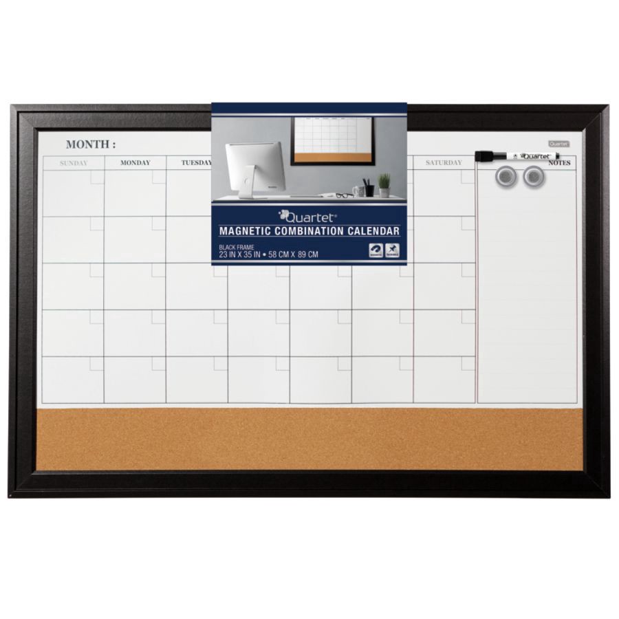 slide 3 of 6, Quartet Home Décor Magnetic Combination Calendar Board, 23 in x 35 in