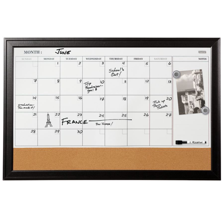 slide 4 of 6, Quartet Home Décor Magnetic Combination Calendar Board, 23 in x 35 in