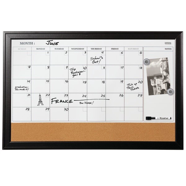 slide 1 of 6, Quartet Home Décor Magnetic Combination Calendar Board, 23 in x 35 in