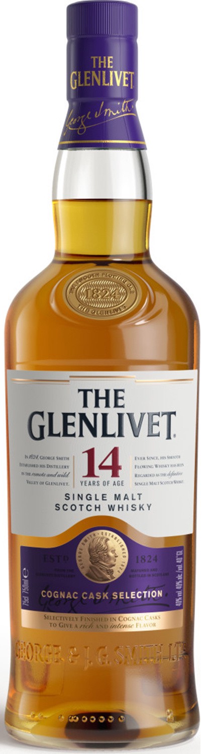 slide 1 of 8, The Glenlivet 14 Year Old Single Malt Scotch Whisky 750mL, 80 Proof, 750 ml
