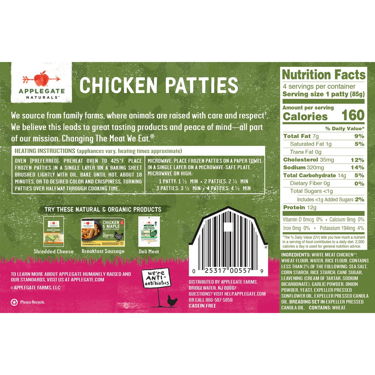 Applegate Farms Applegate Chicken Patties Frozen 12oz 12 oz Shipt