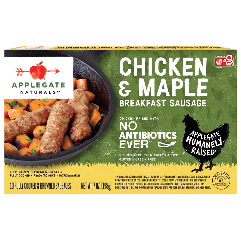 slide 1 of 5, Applegate Farms Applegate Naturals Chicken & Maple Breakfast Sausages - Frozen - 7oz/10ct, 10 ct; 7 oz