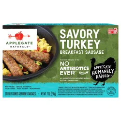 Applegate Farms Applegate Naturals Savory Turkey Breakfast Sausages - Frozen - 7oz/10ct