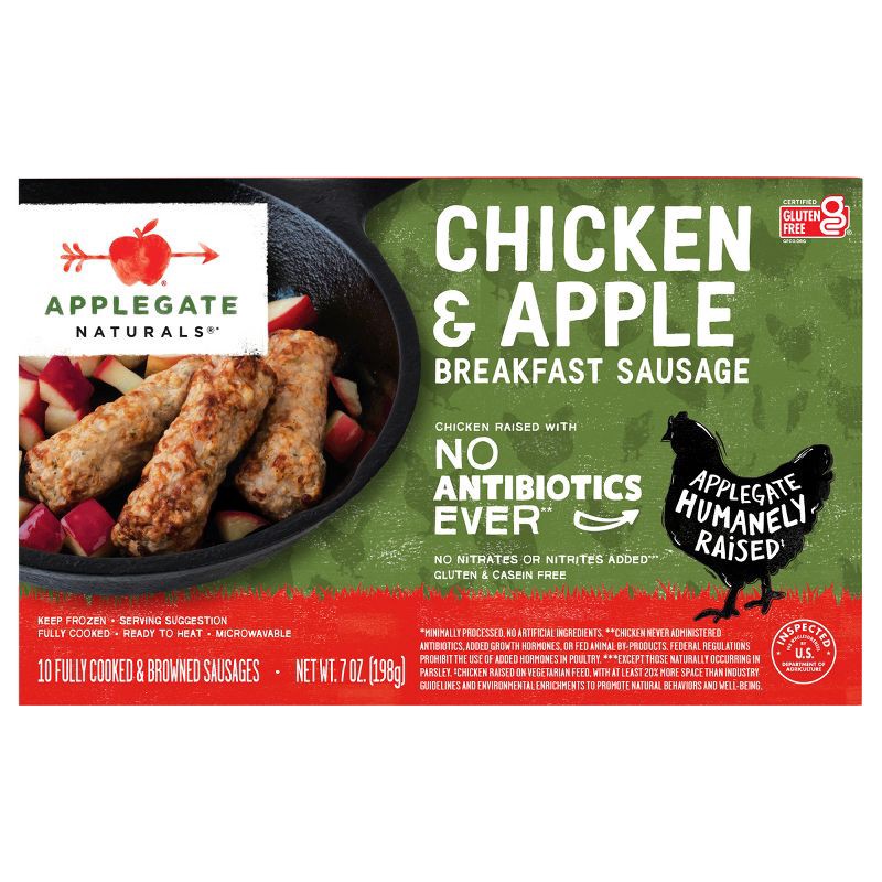 slide 1 of 5, Applegate Farms Applegate Naturals Chicken & Apple Breakfast Sausages - Frozen - 7oz/10ct, 10 ct; 7 oz