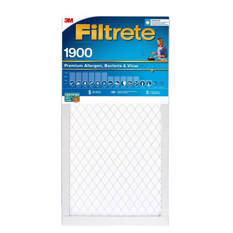 slide 1 of 12, Filtrete 12x24x1 Premium Allergen Bacteria and Virus Air Filter 1900 MPR, 1 ct