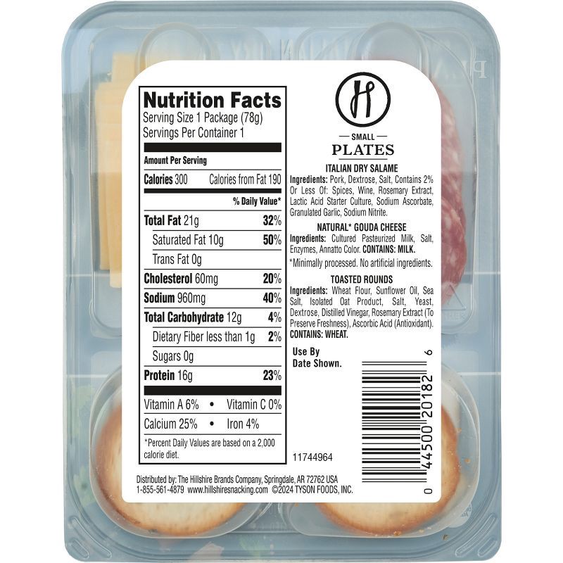 slide 5 of 7, Hillshire Farm Hillshire Snacking Small Plates Italian Dry Salami - 2.76oz, 2.76 oz