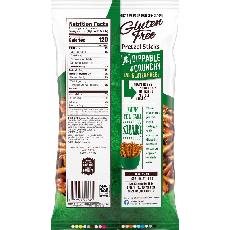 slide 6 of 7, Snyder's of Hanover Pretzels Gluten Free Pretzel Sticks - 8oz, 8 oz