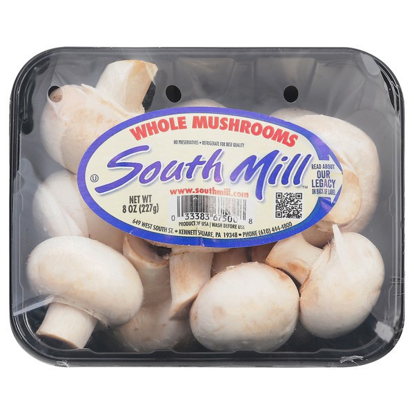 slide 1 of 1, Mushrooms White Whole Prepacked - 8 Oz, 