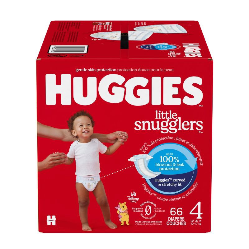 slide 2 of 12, Huggies Little Snugglers Disposable Diapers - Size 4 - 66ct, 66 ct