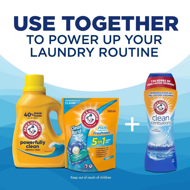 slide 9 of 10, Arm & Hammer Clean Burst Liquid Laundry Detergent - 170 fl oz, 170 fl oz