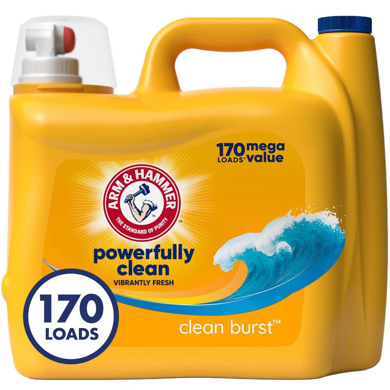slide 1 of 10, Arm & Hammer Clean Burst Liquid Laundry Detergent - 170 fl oz, 170 fl oz