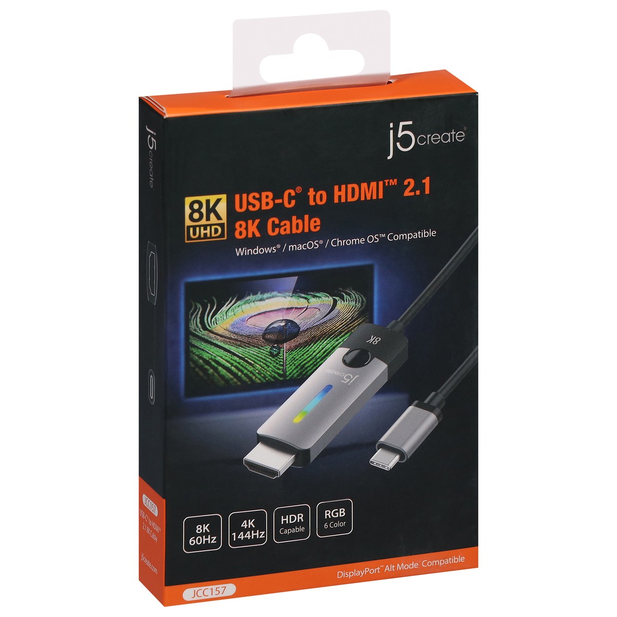 slide 11 of 12, j5create USB-C to HDMI 2.1 8K Cable 1 ea, 1 ct