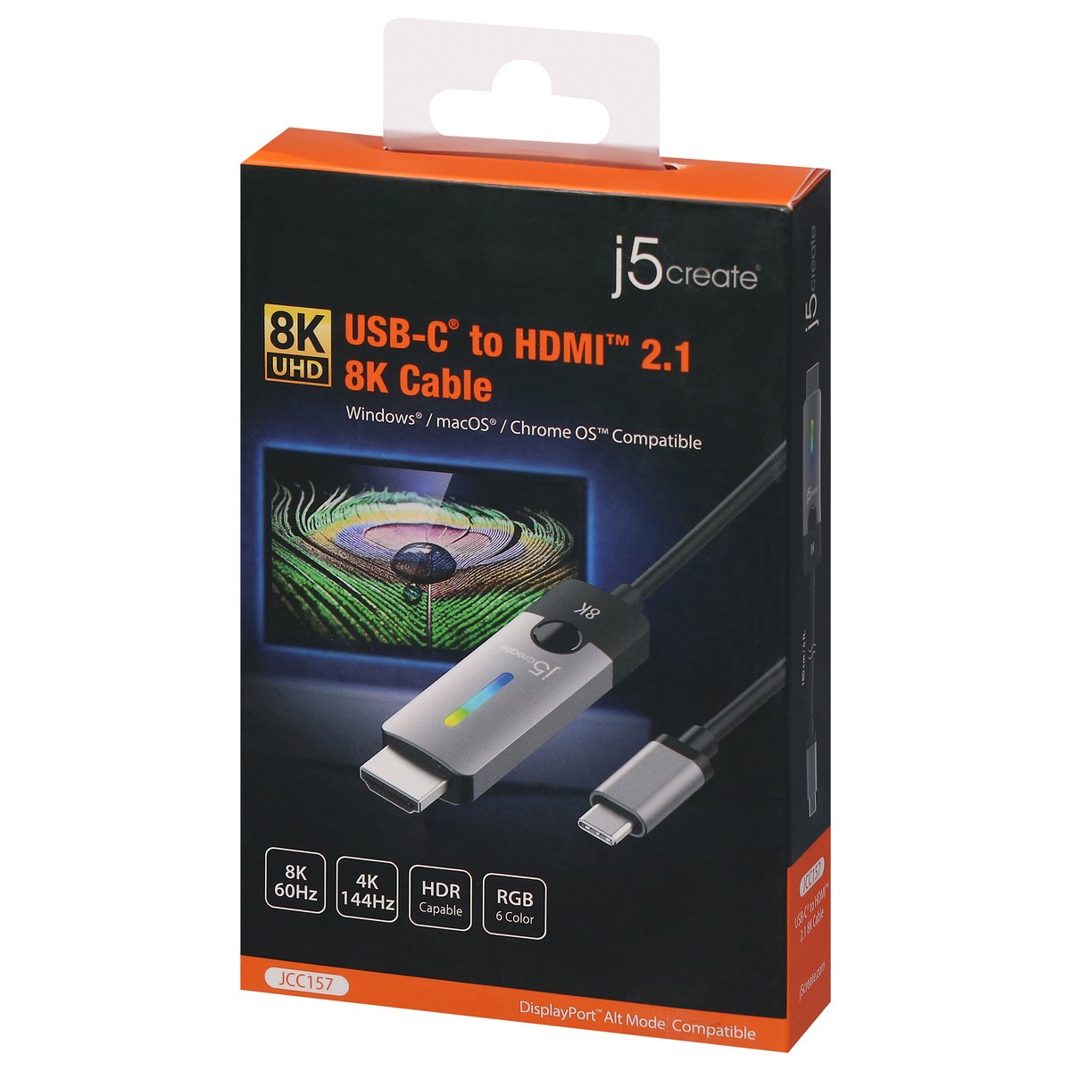 slide 10 of 12, j5create USB-C to HDMI 2.1 8K Cable 1 ea, 1 ct