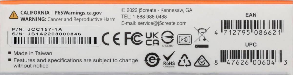slide 4 of 12, j5create USB-C to HDMI 2.1 8K Cable 1 ea, 1 ct