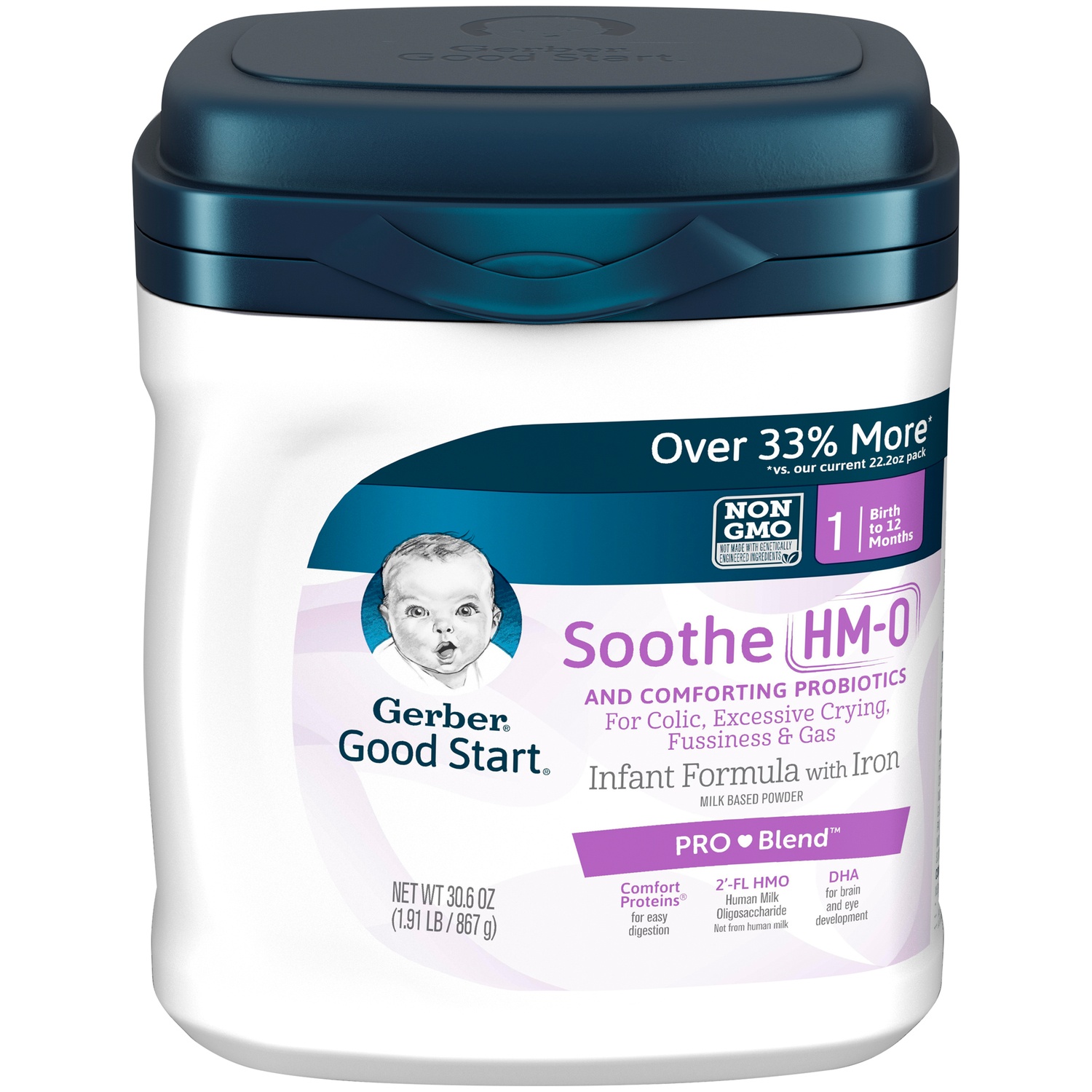 slide 2 of 9, Gerber Good Start Soothe Non-GMO Powder Infant Formula, Stage 1, 30.6 oz