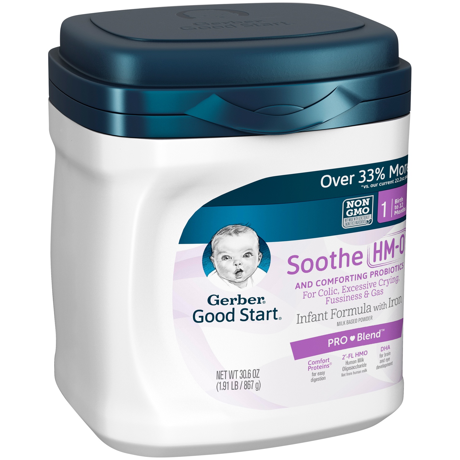 slide 3 of 9, Gerber Good Start Soothe Non-GMO Powder Infant Formula, Stage 1, 30.6 oz