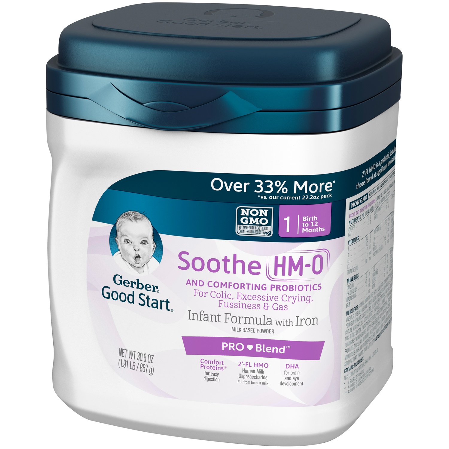 slide 4 of 9, Gerber Good Start Soothe Non-GMO Powder Infant Formula, Stage 1, 30.6 oz