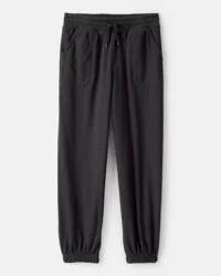 Oshkosh Girls DayDream Fleece Knit Drawstring Joggers - Black Black 7