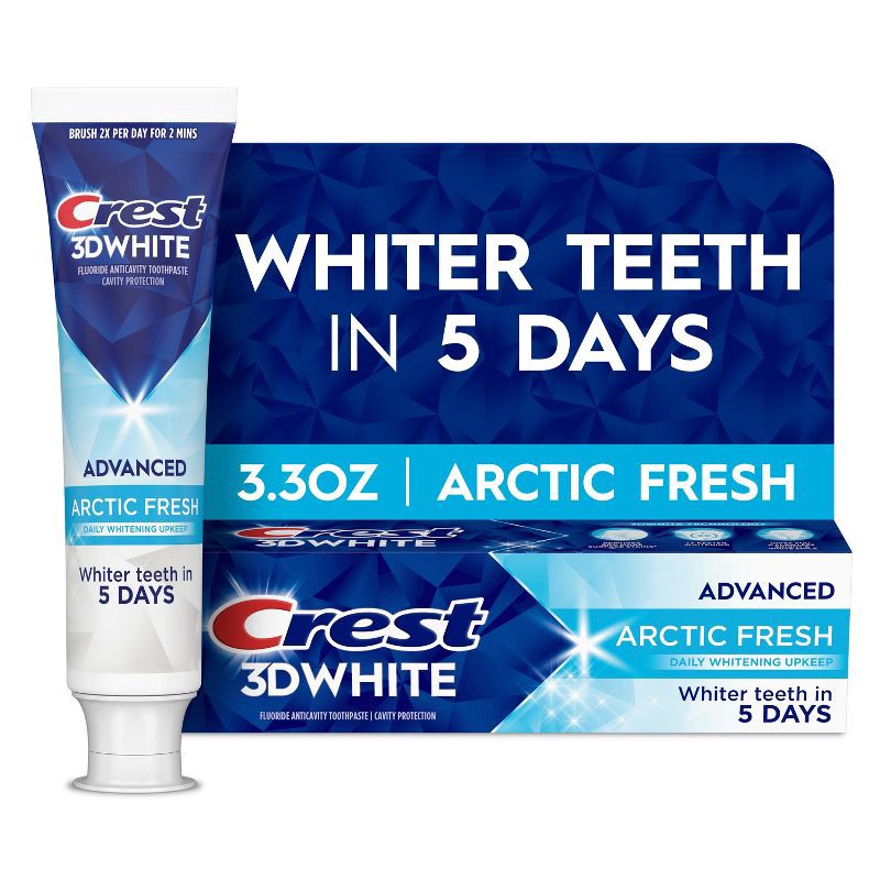 slide 2 of 11, Crest 3D White Advanced Arctic Fresh Teeth Whitening Toothpaste - 3.3oz, 3.3 oz