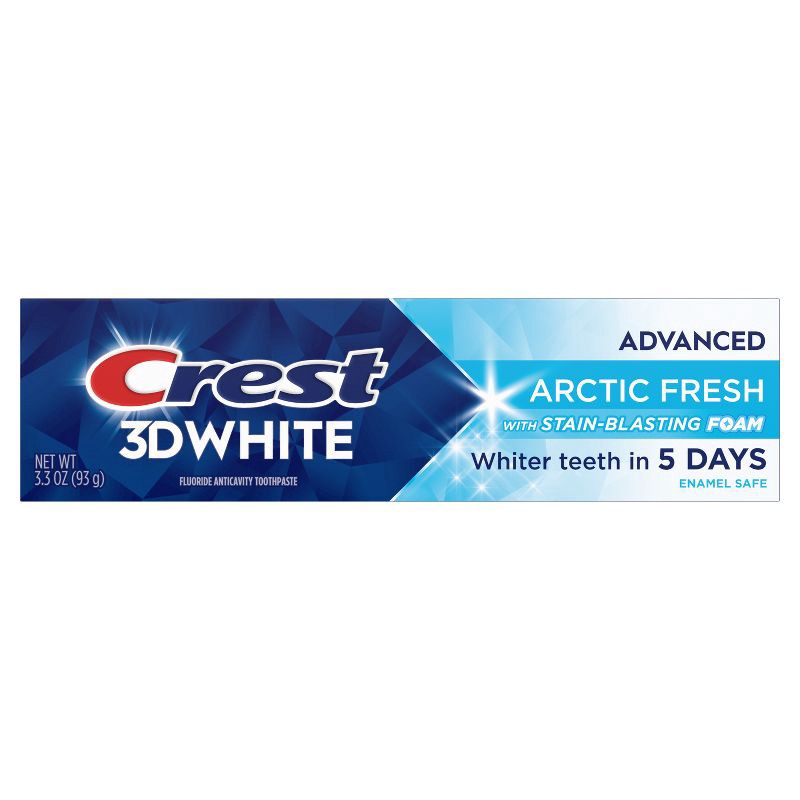 slide 12 of 15, Crest 3D White Advanced Arctic Fresh Teeth Whitening Toothpaste - 3.3oz, 3.3 oz