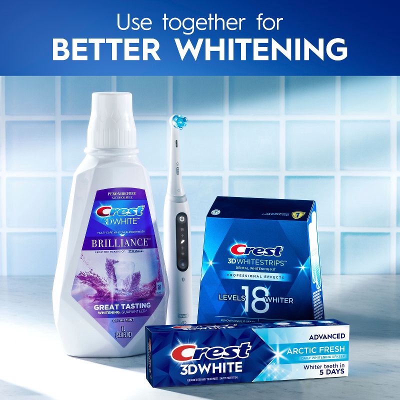 slide 8 of 11, Crest 3D White Advanced Arctic Fresh Teeth Whitening Toothpaste - 3.3oz, 3.3 oz