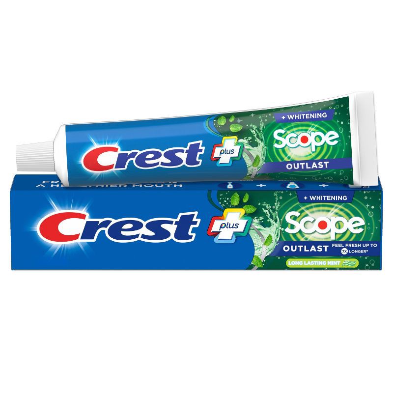 slide 14 of 14, Crest + Scope Outlast Complete Whitening Toothpaste, Mint - 5.4 oz, 5.4 oz